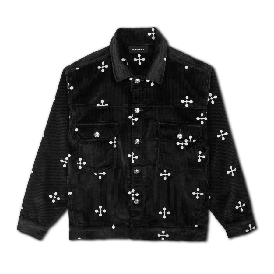 Men Black Scale Jackets | Le-Nox Corduroy Jacket Black