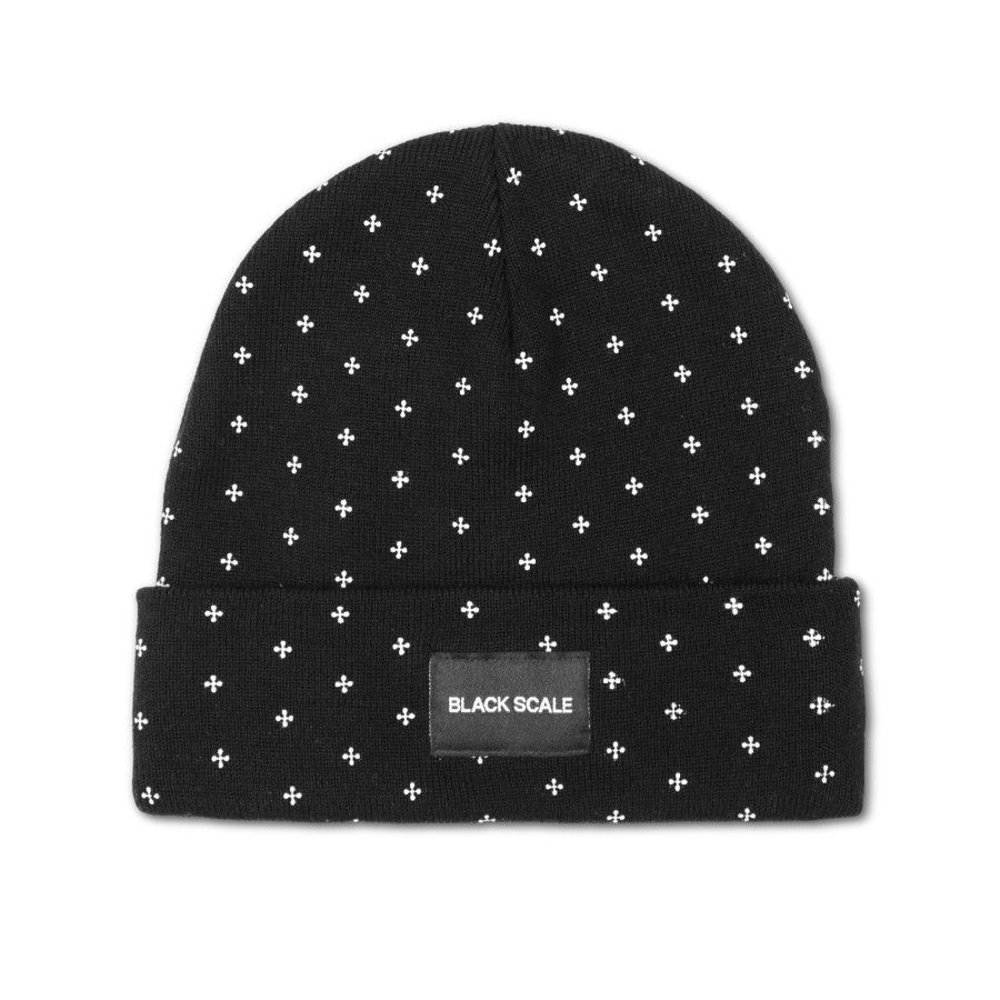 Men Black Scale Hats | Le-Nox Beanie Black