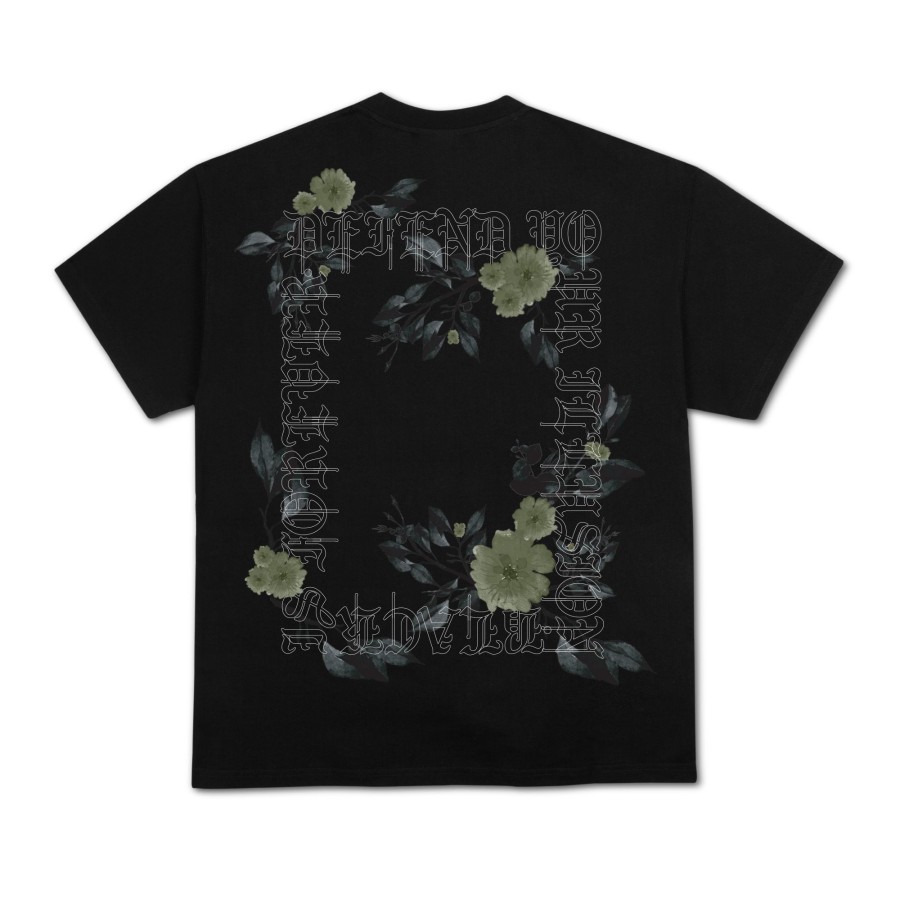 Men Black Scale T-Shirts | Defend Your Illusions C/S S/S Tee Black