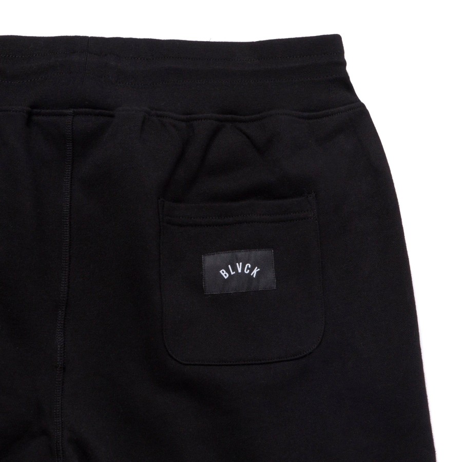 Men Black Scale Pants | French Terry Shorts Black