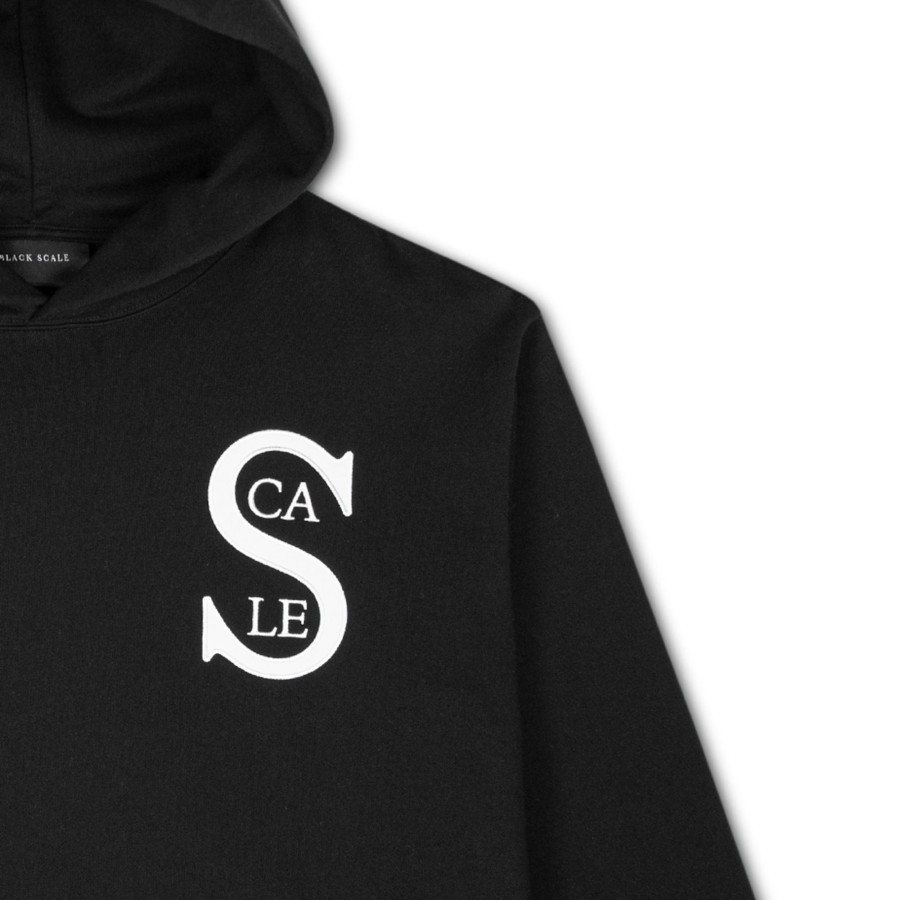 Men Black Scale Sweatshirts | Scale Logo Hooded Sweatshirt Black