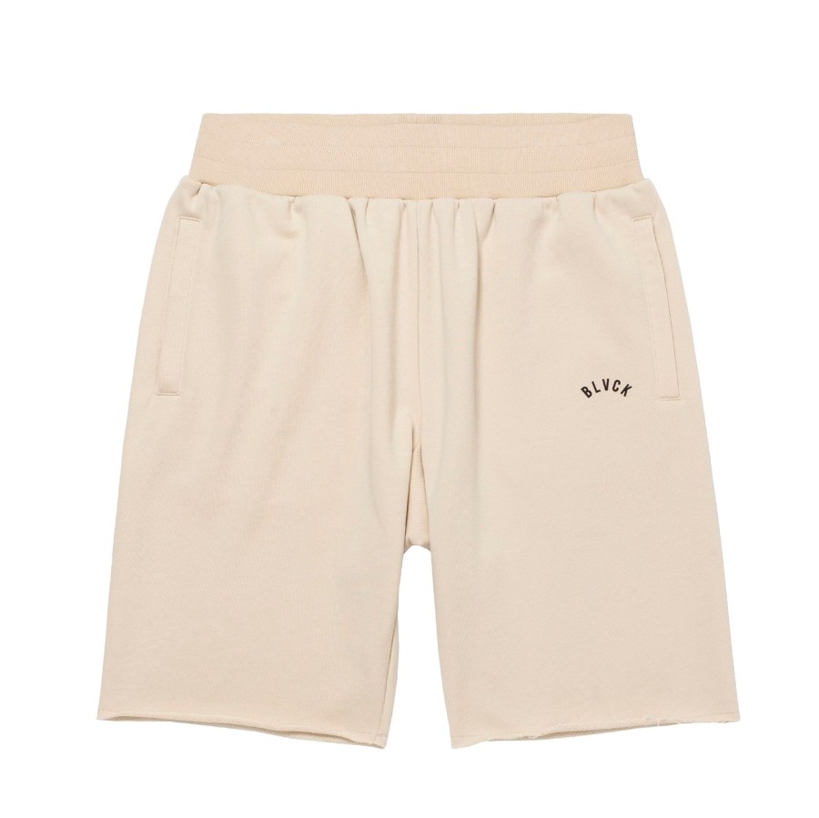 Men Black Scale Pants | French Terry Shorts Cream