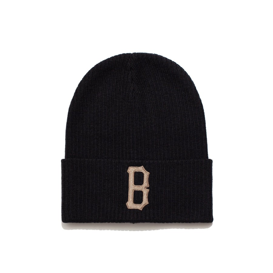 Men Black Scale Hats | B Logo Beanie Black/Rust