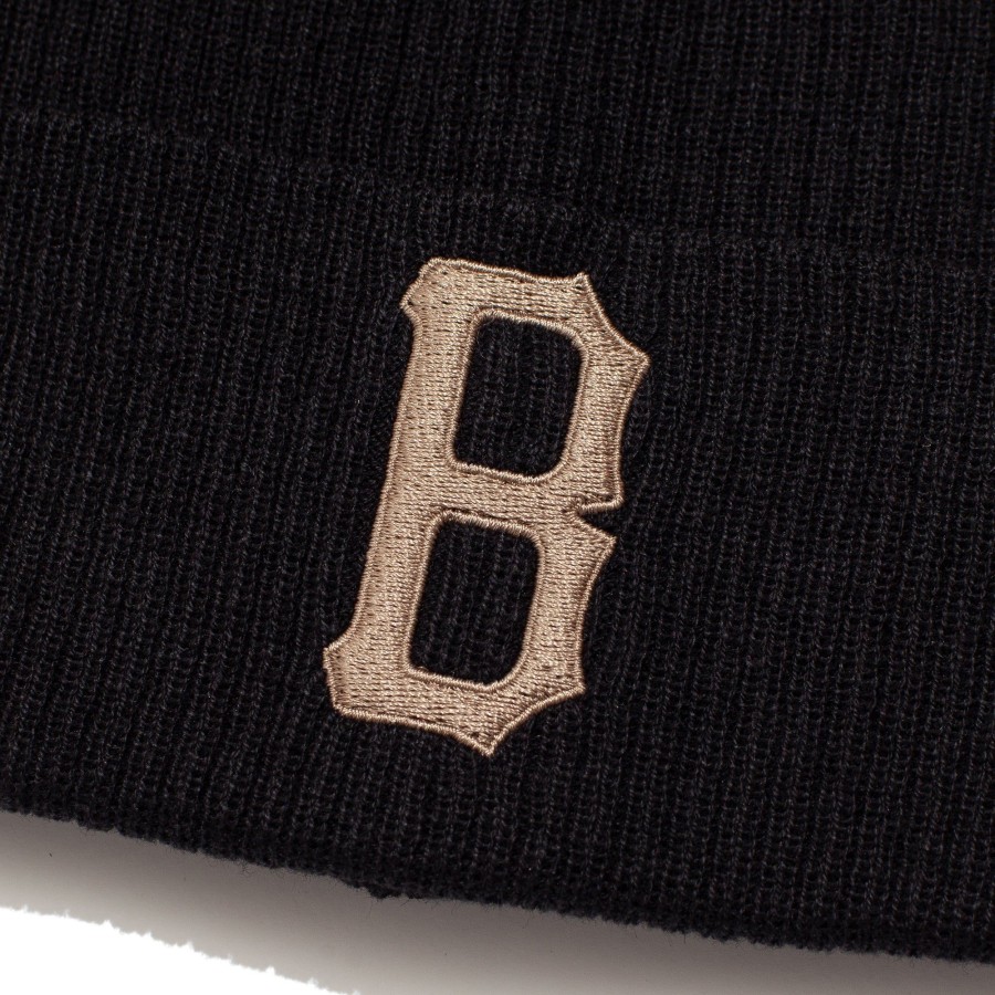 Men Black Scale Hats | B Logo Beanie Black/Rust