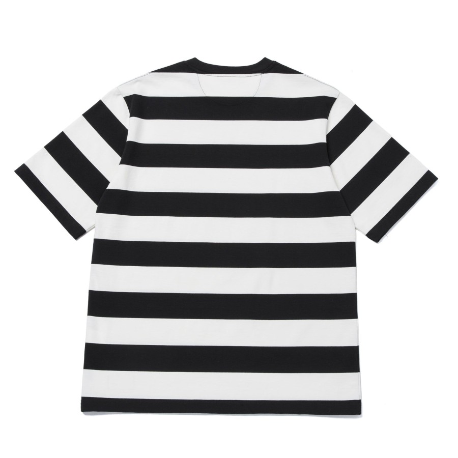 Men Black Scale T-Shirts | Absence Of Desire Stripe C/S S/S Tee