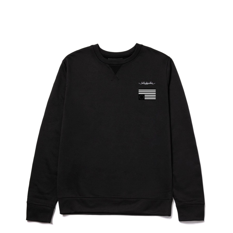 Men Black Scale Sweatshirts | Rebel Script Crewneck Sweater Black