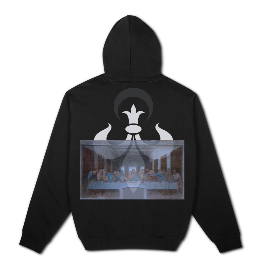 Men Black Scale Sweatshirts | Saints Hooded Sweatshirt Black