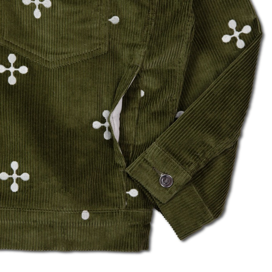 Men Black Scale Jackets | Le-Nox Corduroy Jacket Wasabi