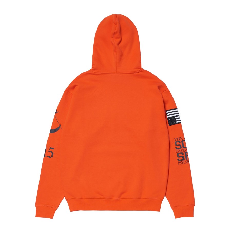 Men Black Scale Sweatshirts | Sucka Free Hooded Sweatshirt Orange