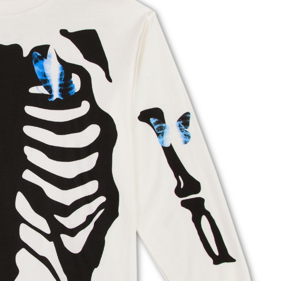 Men Black Scale T-Shirts | Momento Bone C/S L/S Tee White