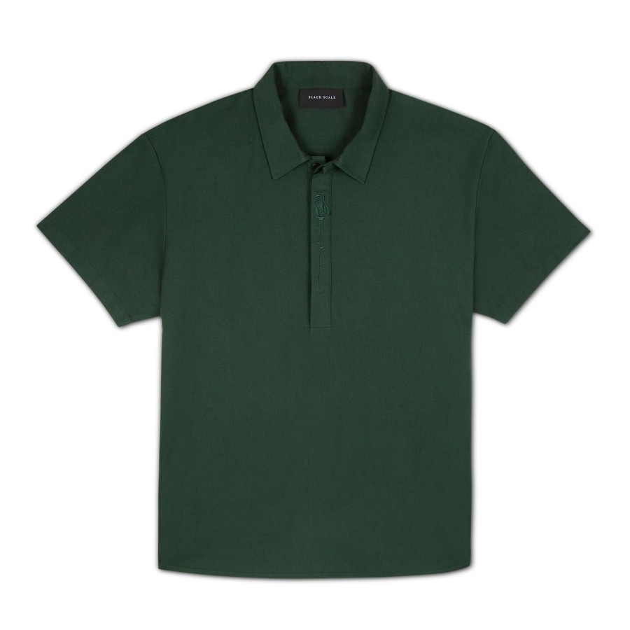 Men Black Scale Shirts & Tops | Juliet Rose Polo Emerald Green