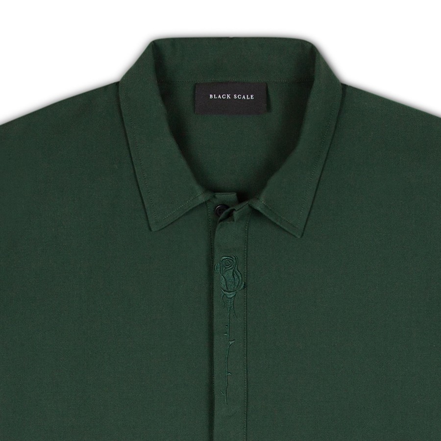 Men Black Scale Shirts & Tops | Juliet Rose Polo Emerald Green