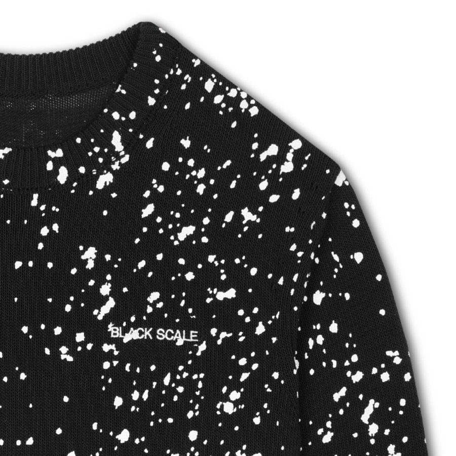 Men Black Scale Sweatshirts | Carnage Jacquard Sweater Black