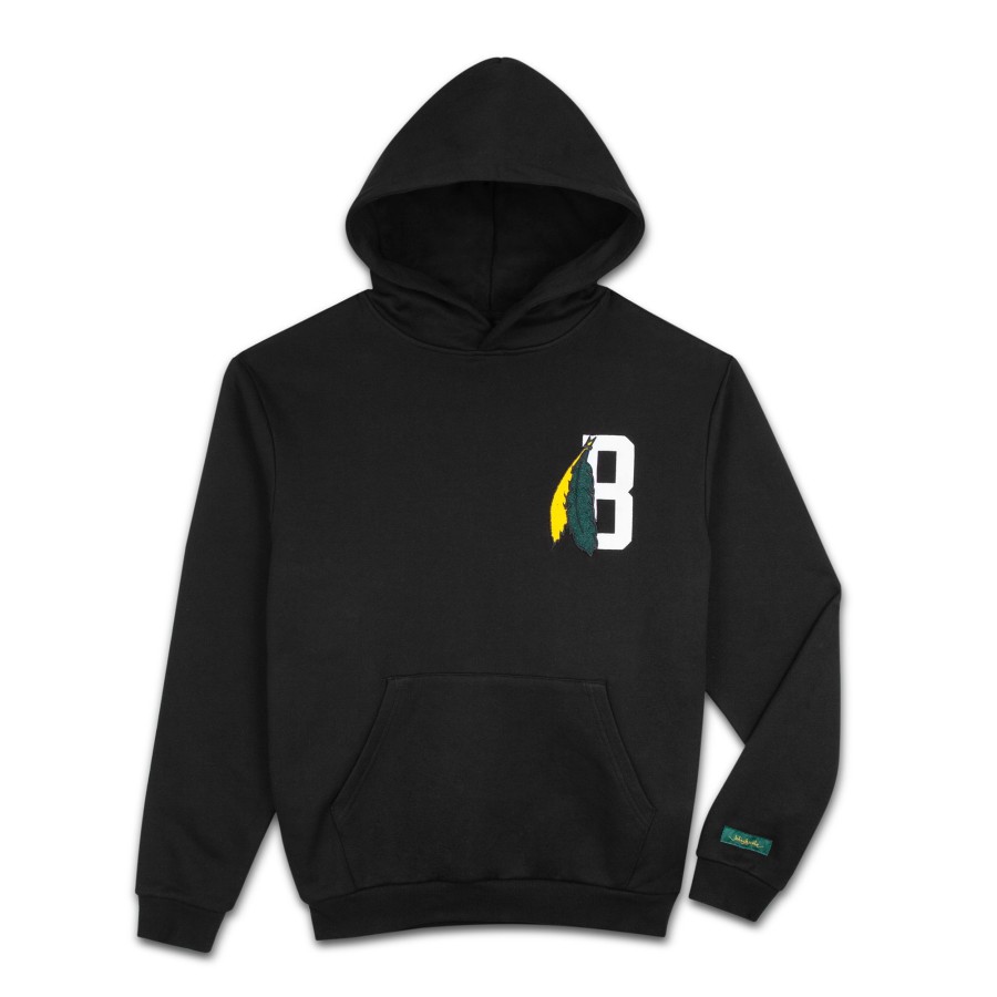 Men Black Scale Sweatshirts | B Feather Hooded Sweatshirt Black