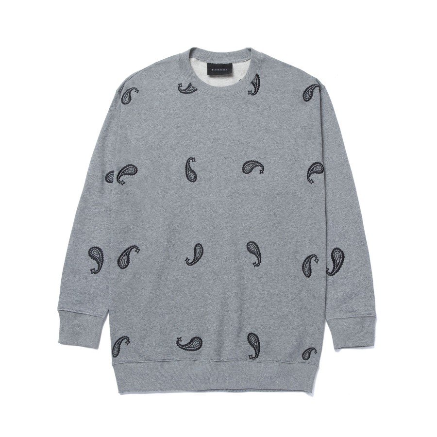 Men Black Scale Sweatshirts | Bs X Oitc Paisley Crewneck Sweater Heather