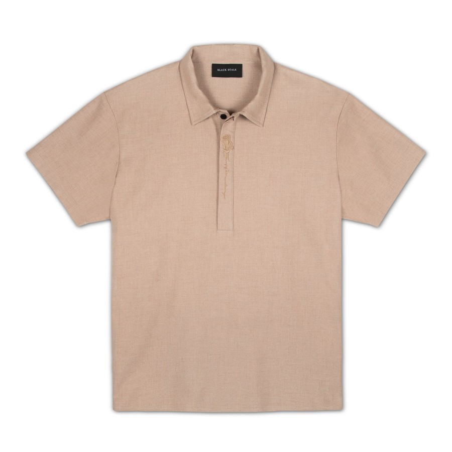 Men Black Scale Shirts & Tops | Juliet Rose Polo Clay