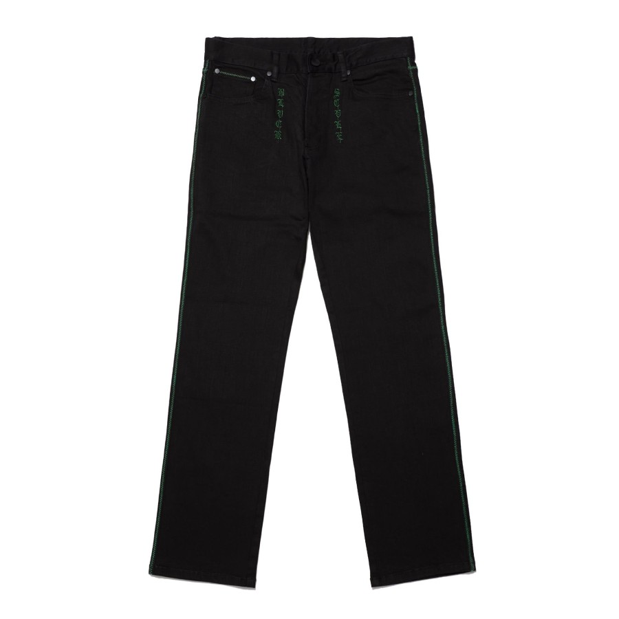 Men Black Scale Pants | Dlo Straight Leg Denim Pant Black