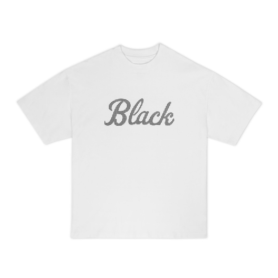 Men Black Scale T-Shirts | Bs Script Puff C/S S/S Tee White