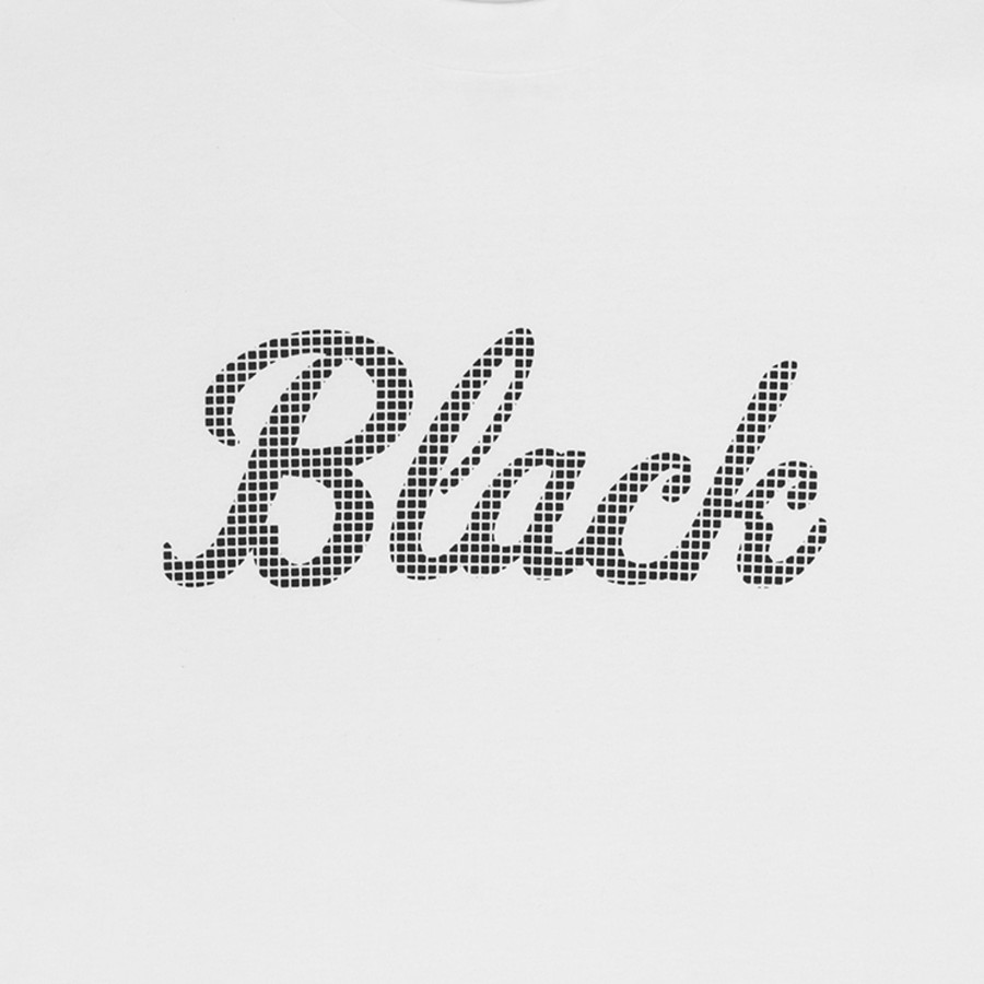 Men Black Scale T-Shirts | Bs Script Puff C/S S/S Tee White