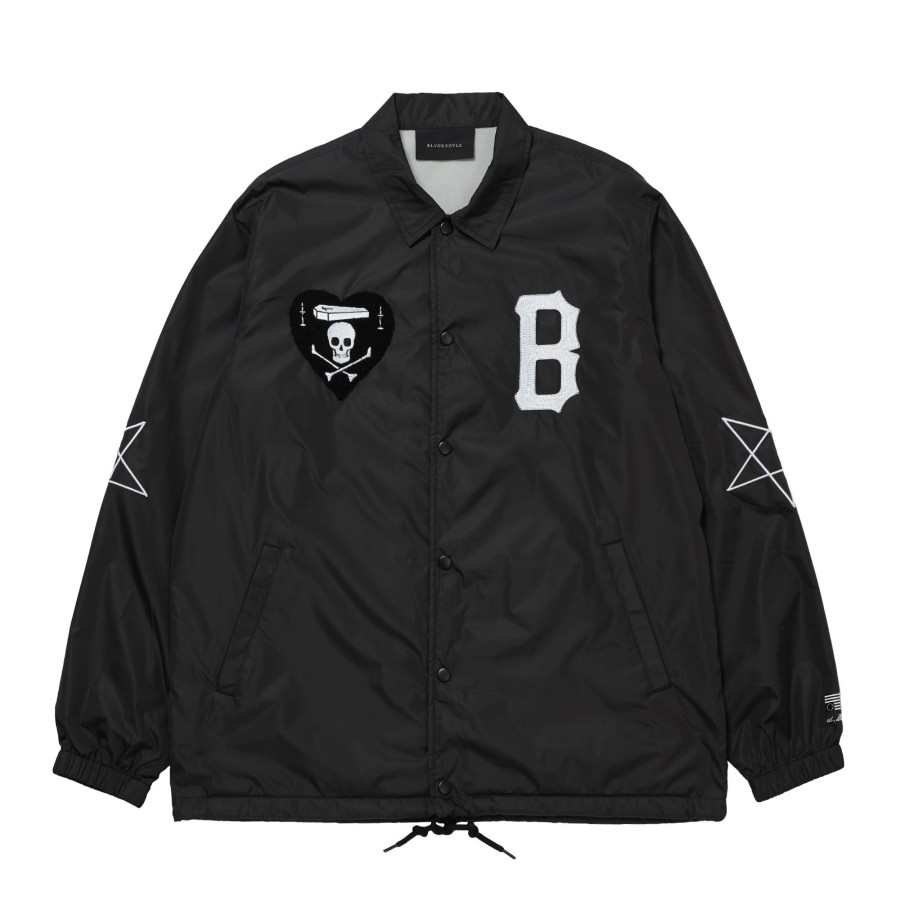 Men Black Scale Jackets | Death Heart Coaches Jacket Black