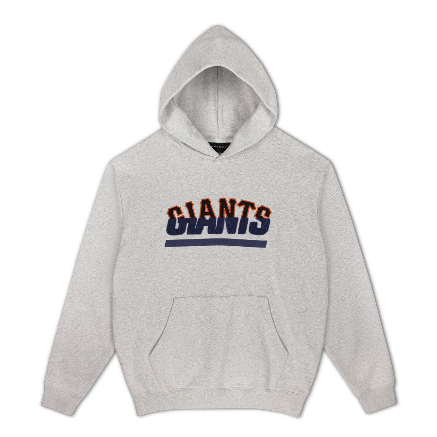 Men Black Scale Sweatshirts | Giants Qs Hooded Sweatshirt Cream Heather