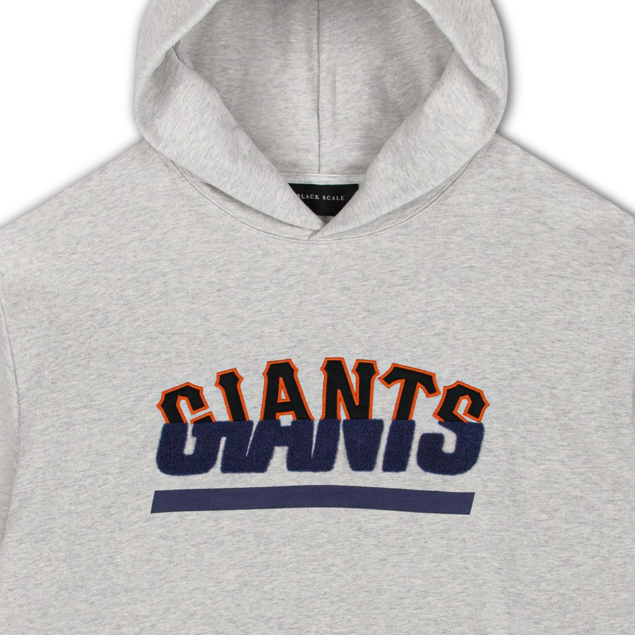 Men Black Scale Sweatshirts | Giants Qs Hooded Sweatshirt Cream Heather