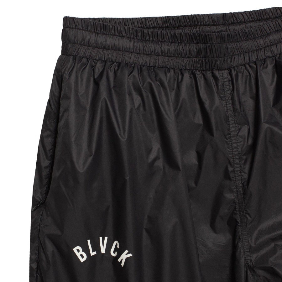 Men Black Scale Pants | Wet Nylon Shorts Black