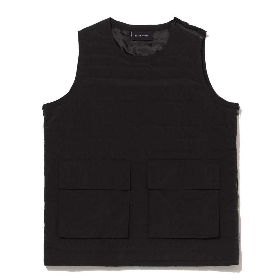 Men Black Scale Shirts & Tops | Tech Pullover Vest Black