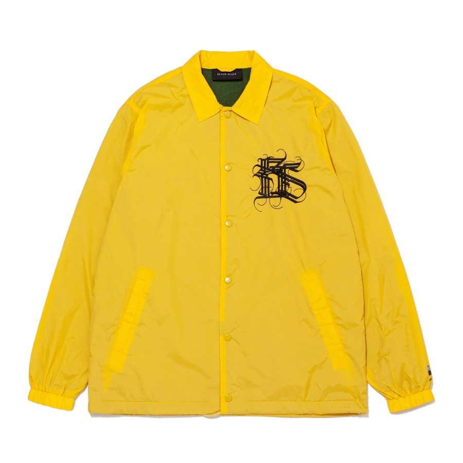 Men Black Scale Jackets | Bs X Keaps "Bs Logotype" Coaches Jacket Yellow