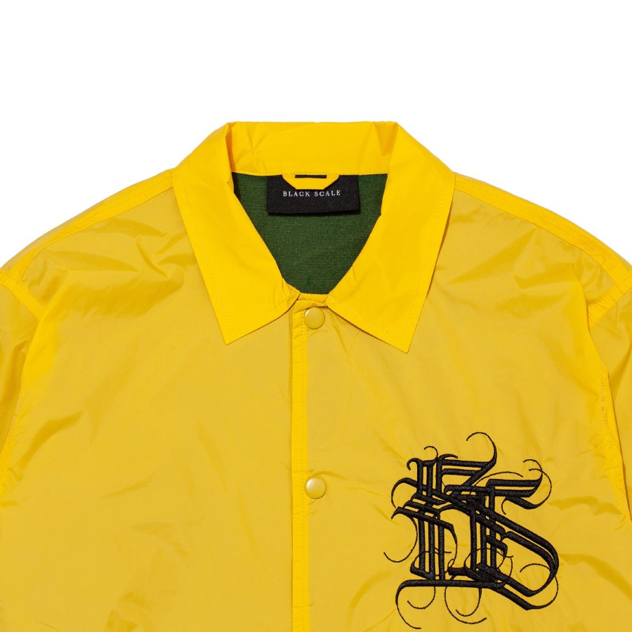 Men Black Scale Jackets | Bs X Keaps "Bs Logotype" Coaches Jacket Yellow