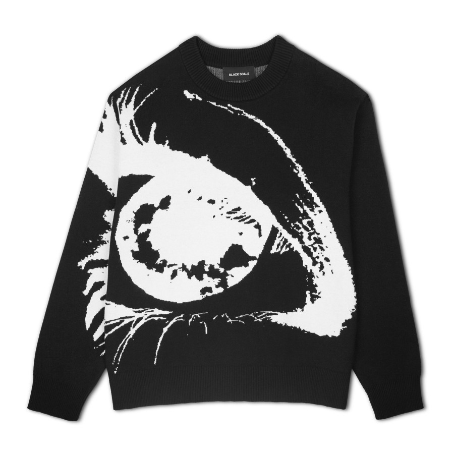 Men Black Scale Sweatshirts | Out Of Sight Jacquard Sweater Black