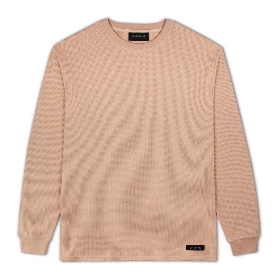 Men Black Scale Shirts & Tops | Waffle Knit L/S Thermal Clay